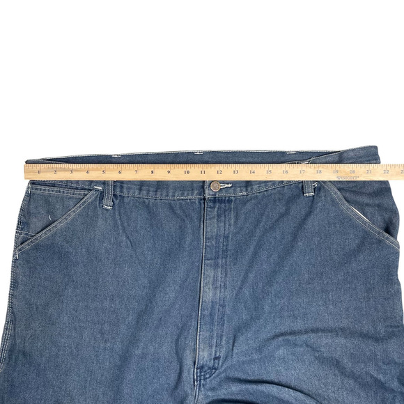 VTG Sears Roebucks Wear Tuff Carpenter Jeans Baggy Wide Leg Men Sz 46x32 Hip Hop - Picture 4 of 9